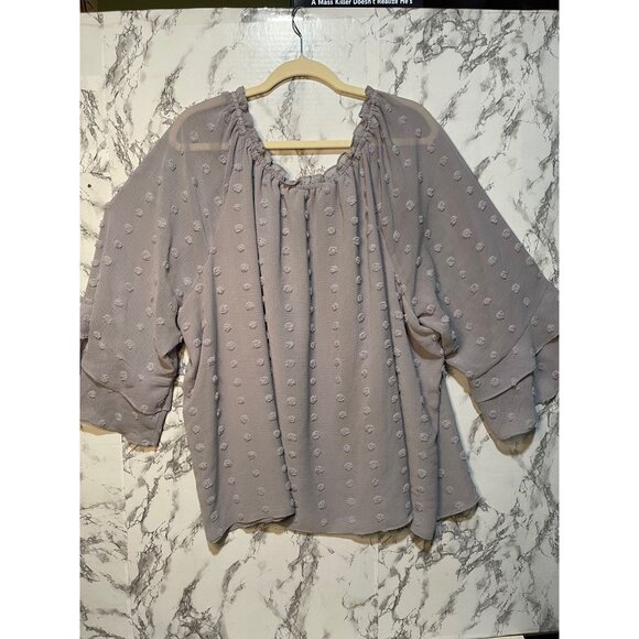 Cato Women's Light Purple Textured Blouse Size 22/24W - Picture 3 of 8